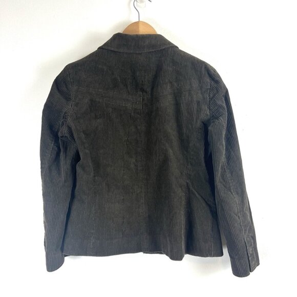 Vintage Liz Claiborne Brown Wide Wale Corduroy Blazer sz 10 Petite Academia Y2K - Picture 5 of 10